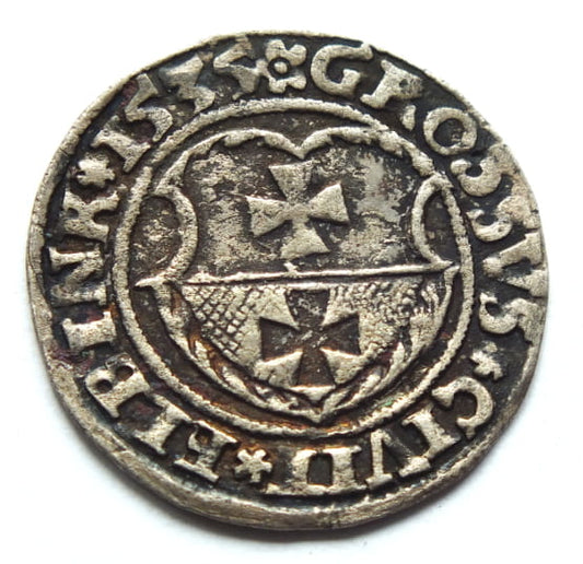 Grosz Elblaski 1535 Zygmunt I Stary