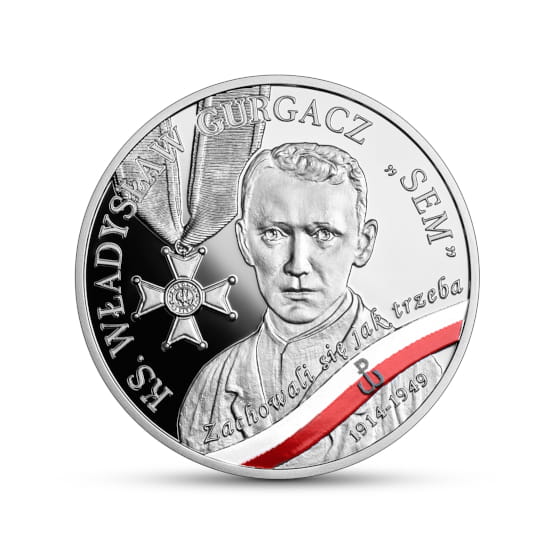 Moneta 10 zł Wyklęci przez komunistów żołnierze niezłomni – ks. Władysław Gurgacz „Sem”