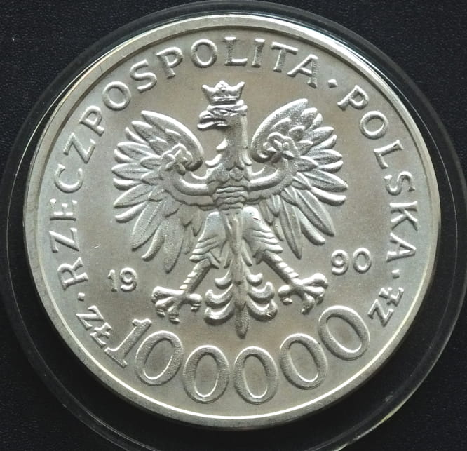 100000 ZŁ SOLIDARNOŚĆ 1990 TYP C 1 OZ