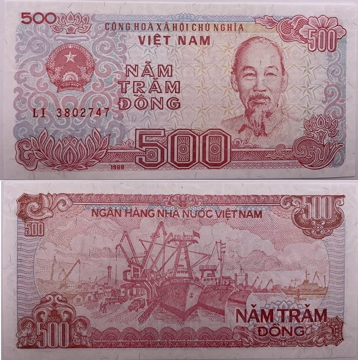 Wietnam banknot 500 dong 1988 UNC
