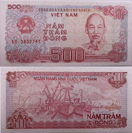 Wietnam banknot 500 dong 1988 UNC