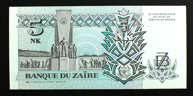 5 Nouveaux Makuta - Zair 1993 r.