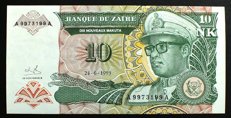 10 Nouveaux Makuta - Zair 1993 r.