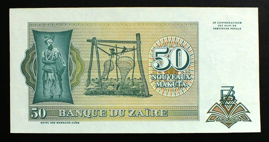 50 Nouveaux Makuta - Zair 1993 r.