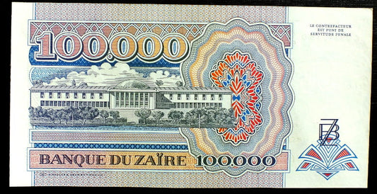 100.000 Zaires - Zair 1992 r.